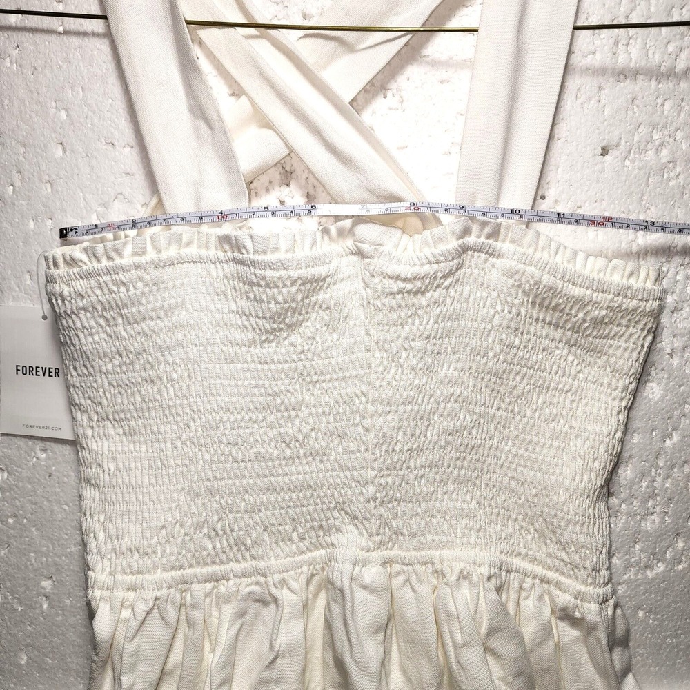 Forever 21 Dress Womens Medium White Pleated Top Sleeveless Shoulder Straps NWT - Picture 11 of 13